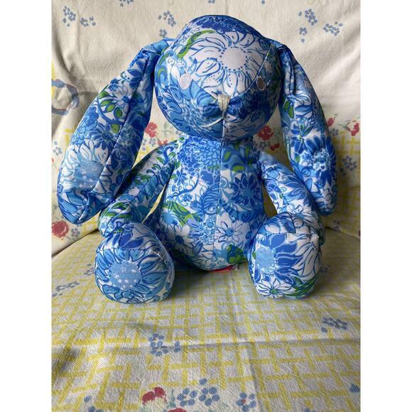SHIPS IN 24 HRS LILLY PULITZER Plush Bunny FRENCHIE BLUE Rabbit Toy SUNS OUT New - Picture 3 of 4